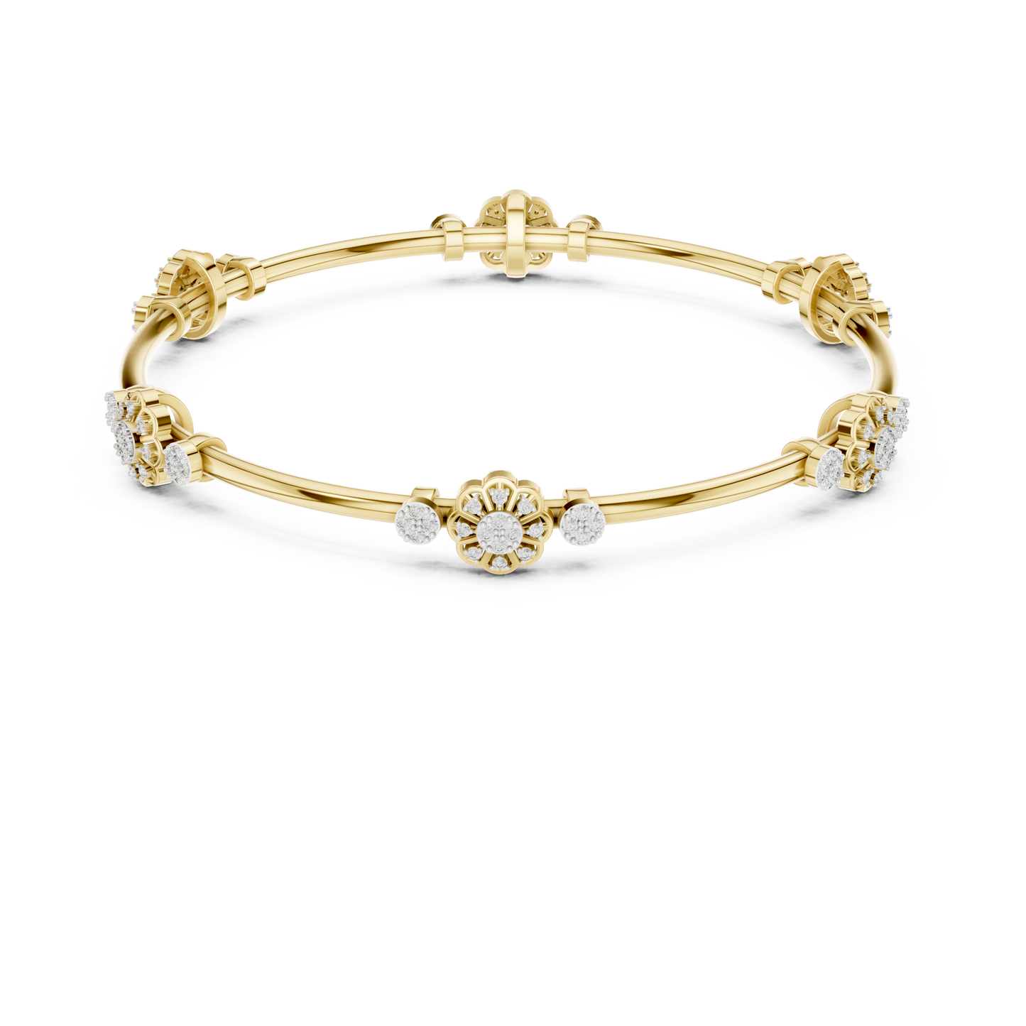 Diamond Floral Bracelet 0.8 CTW