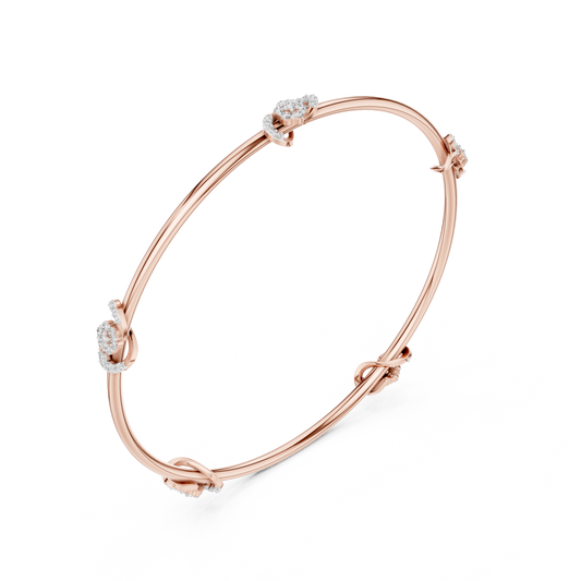 Diamond Infinity Knot Floral Bracelet 0.5 CTW