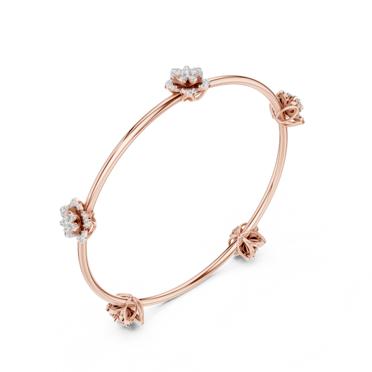 Elegant Diamond Flower Bracelet 1 CTW
