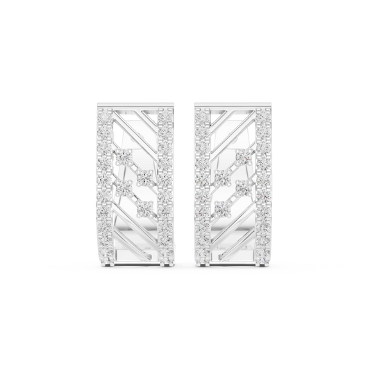 Architectural Pave Set Diamond Huggies 0.6 CTW