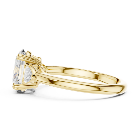 Classic Oval Center Pear Accent Engagement Ring 2.4 CTW
