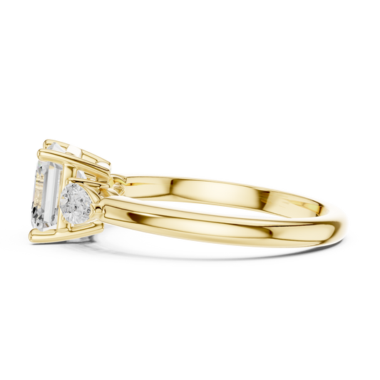 Asscher Cut Three Stone Diamond Engagement Ring 2.5 CTW