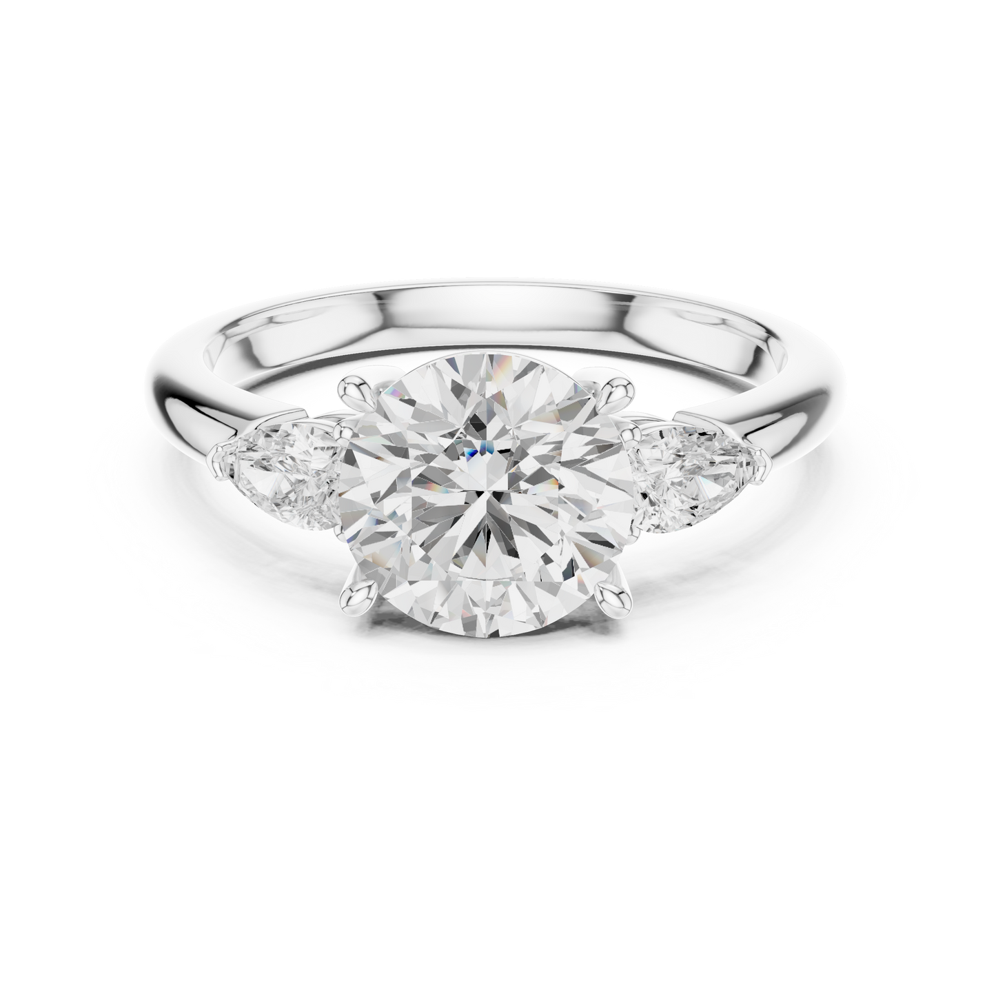 Round Cut Three Stone Diamond Engagement Ring 2.5 CTW