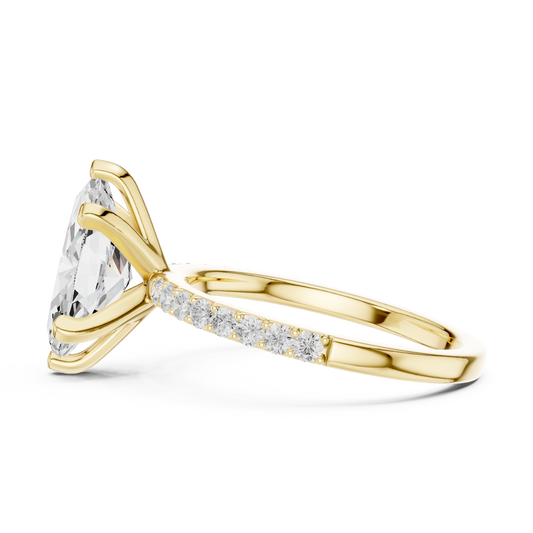 Classic Marquise Cut Half Eternity Pave Ring 2.2 CTW