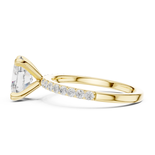 Classic Oval Cut Half Eternity Pave Ring 2.2 CTW