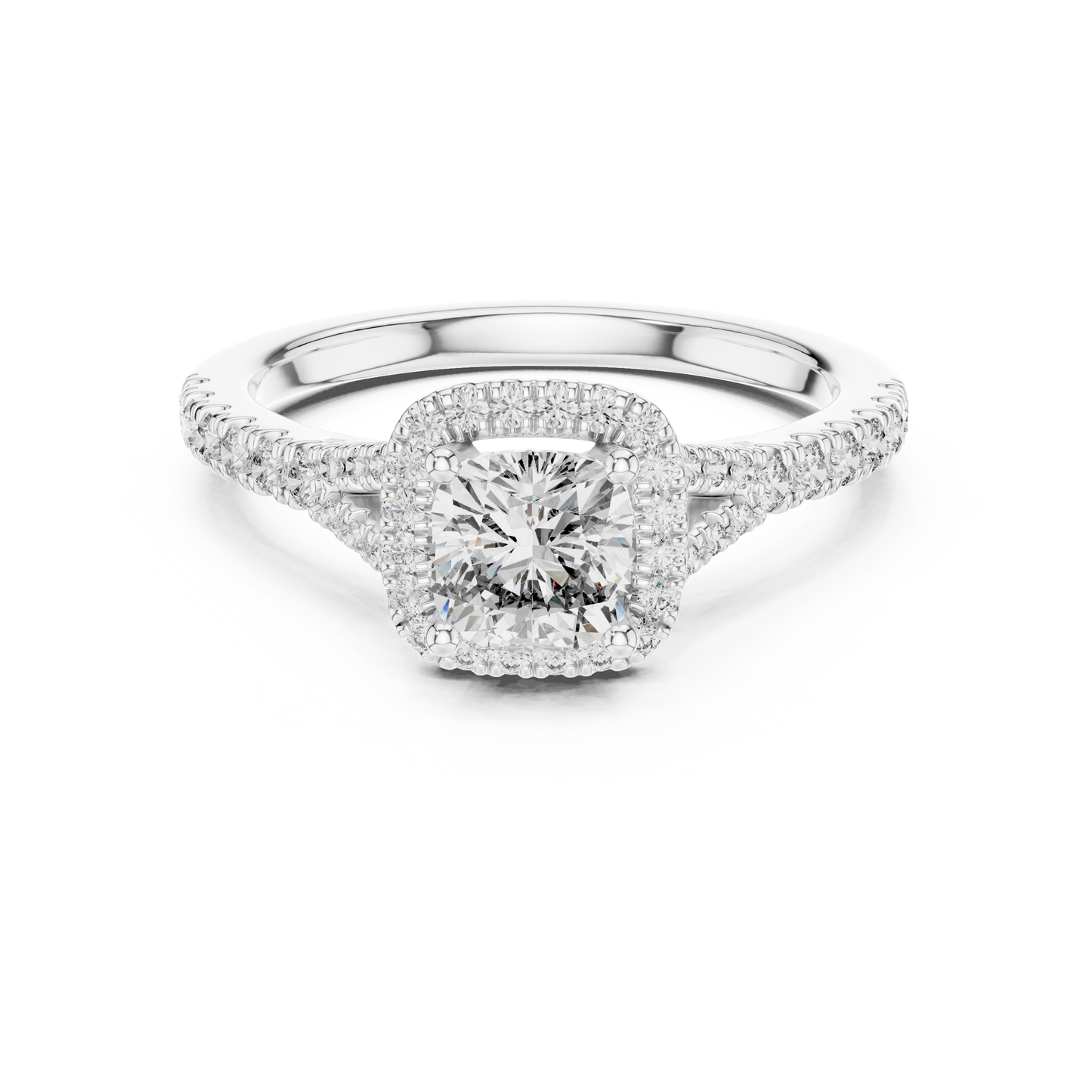 Cushion Cut Halo Engagement Ring 1.4 CTW