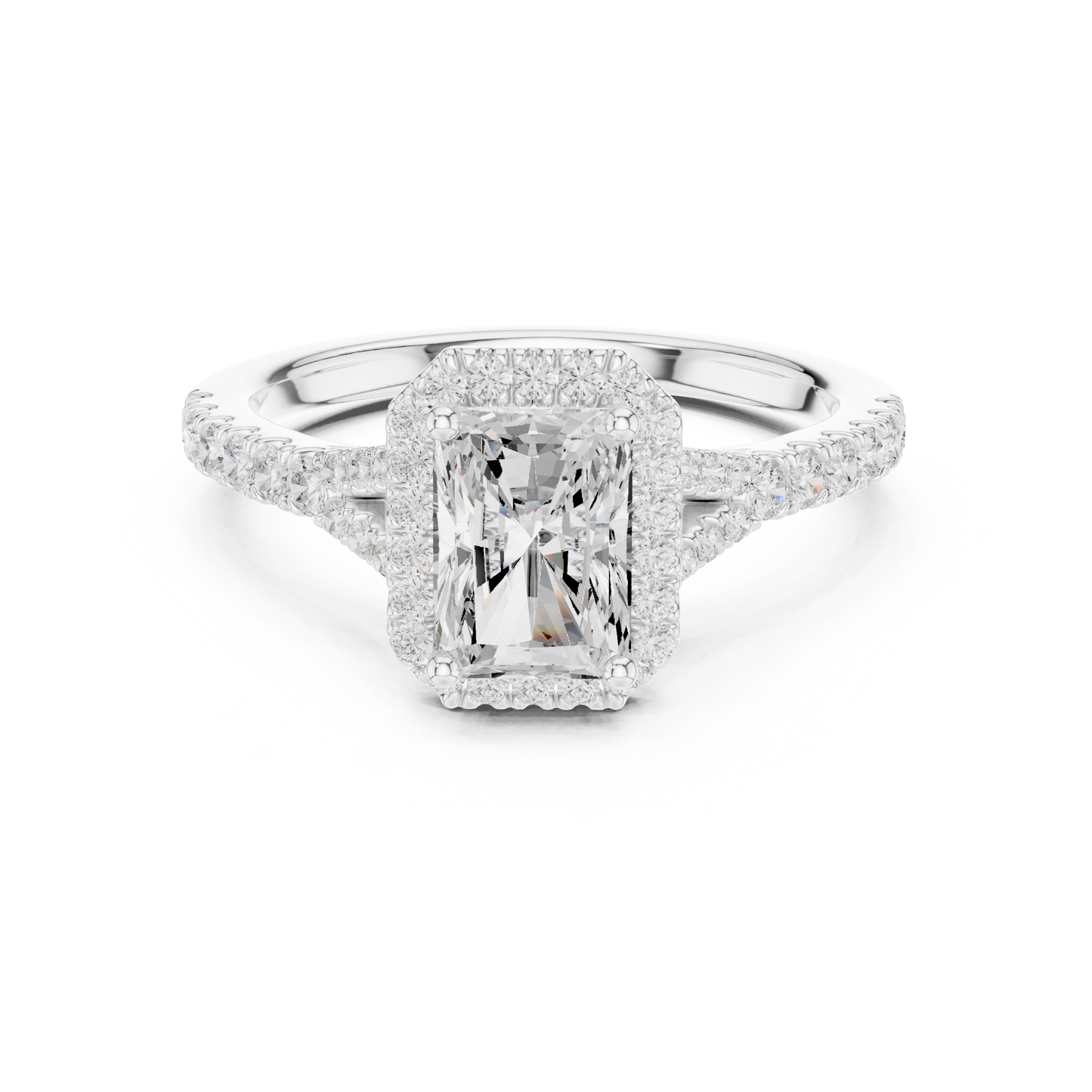 Radiant Cut Halo Engagement Ring 1.4 CTW