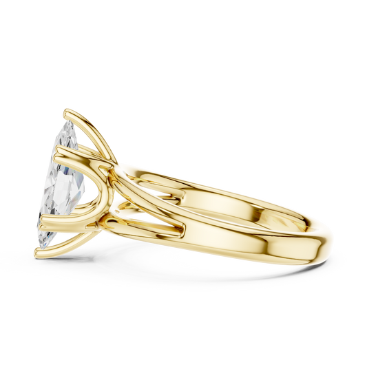 Marquise Cut Split Shank Solitaire Engagement Ring 2 CTW