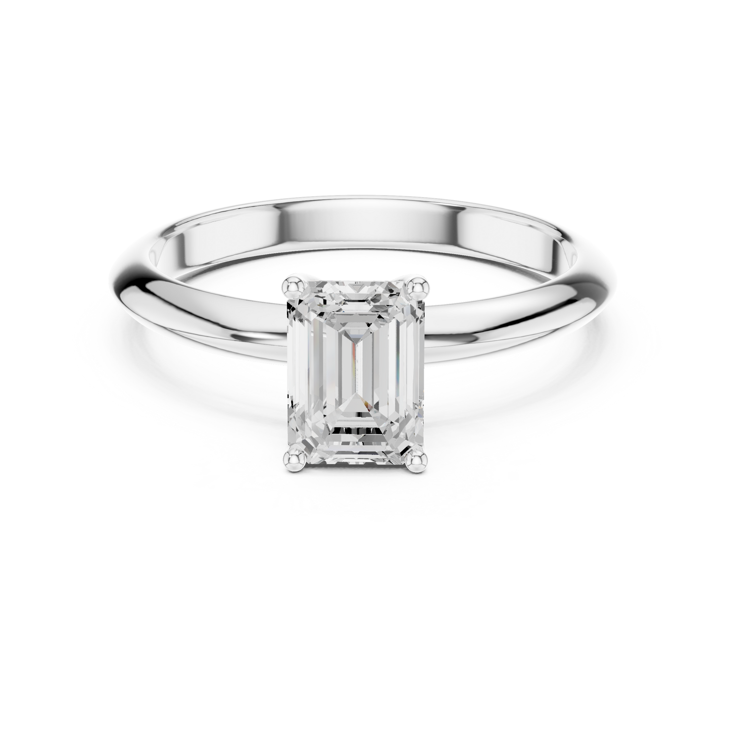 Emerald Cut Classic Solitaire Engagement Ring 1 CTW