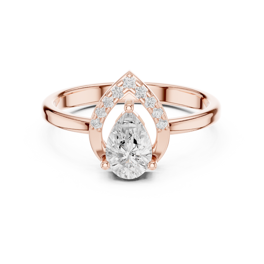 Pear Halo Diamond Engagement Ring 0.65 CTW