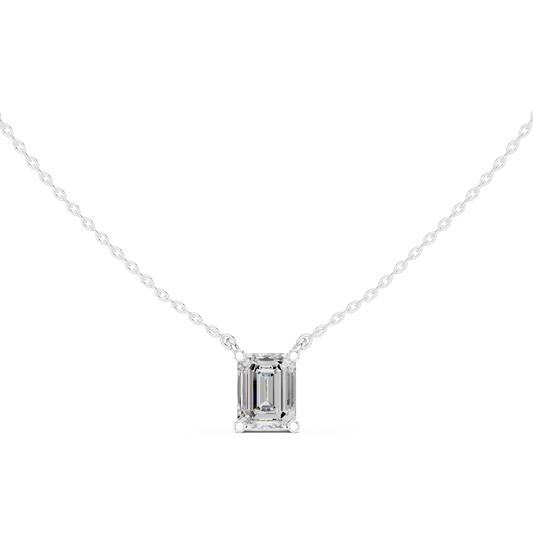 Emerald Cut Solitaire Diamond Pendant 2.5 CTW