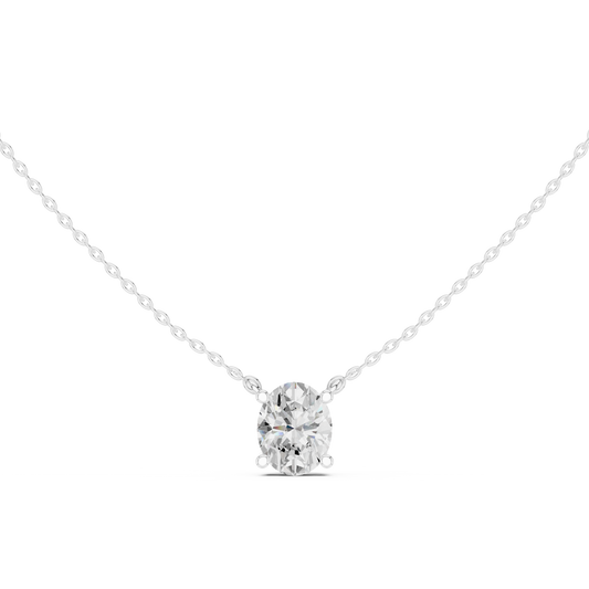 Oval Cut Solitaire Diamond Pendant 2.5 CTW