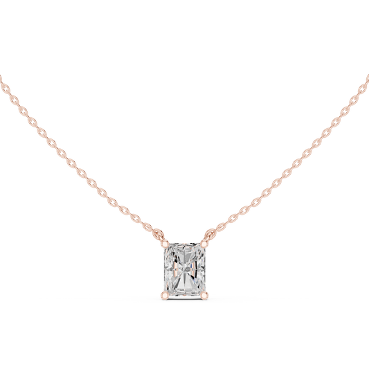 Radiant Cut Solitaire Diamond Pendant 2.5 CTW