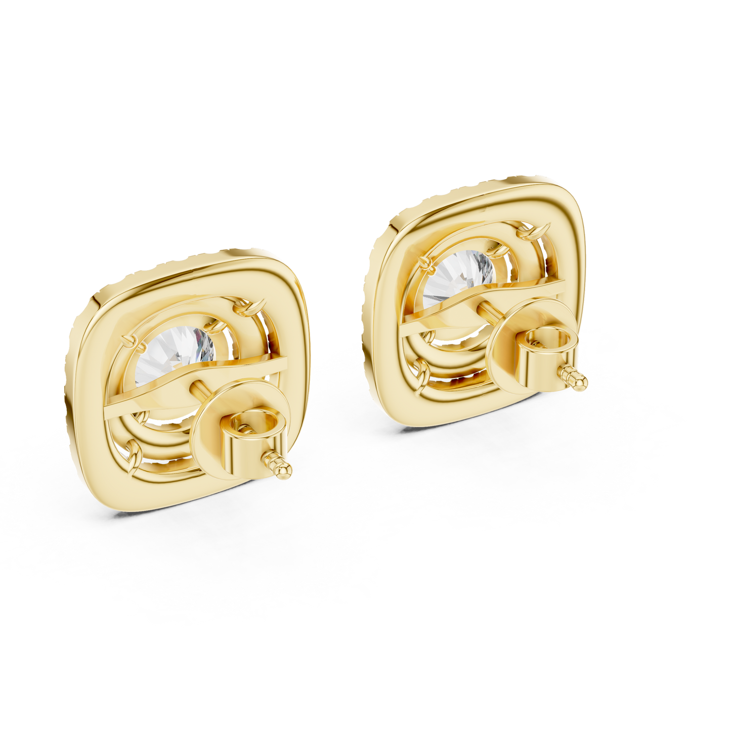 Classic Round Diamond Halo Stud Earrings 3.9 CTW