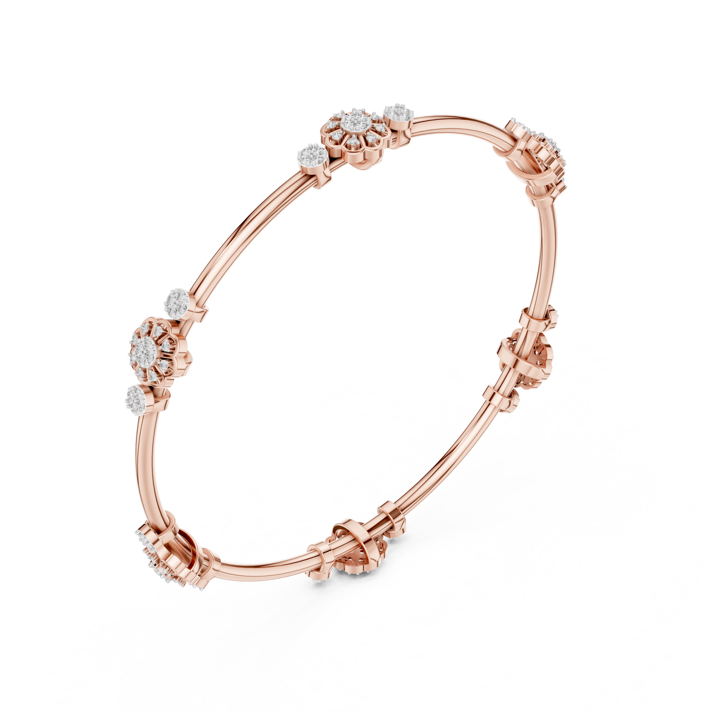 Diamond Floral Bracelet 0.8 CTW