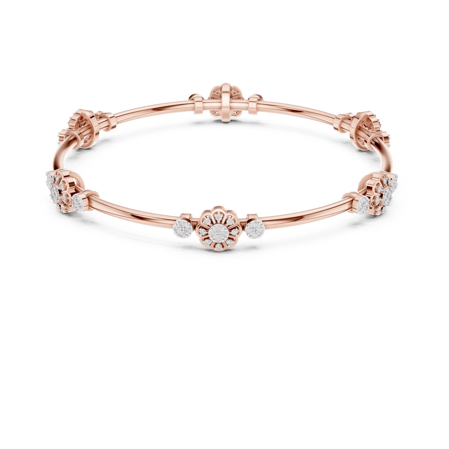 Diamond Floral Bracelet 0.8 CTW