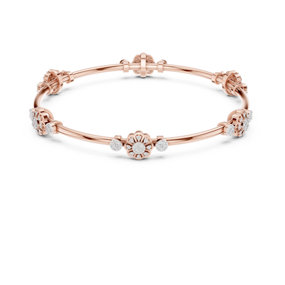 Diamond Floral Bracelet 0.8 CTW
