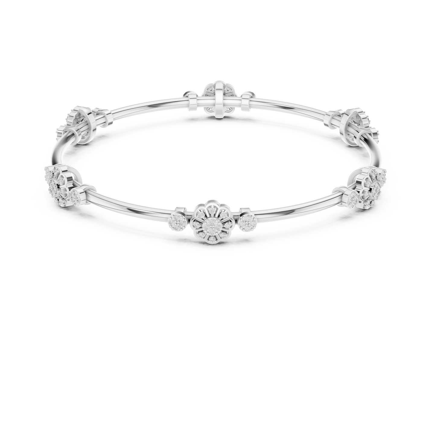 Diamond Floral Bracelet 0.8 CTW
