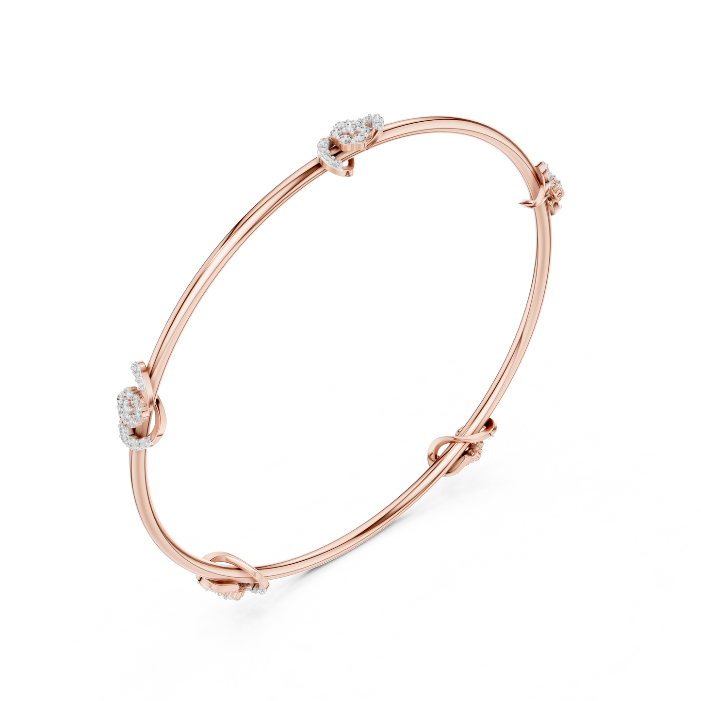 Diamond Infinity Knot Floral Bracelet 0.5 CTW