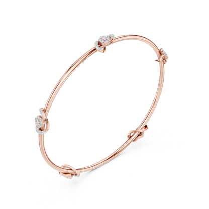 Diamond Infinity Knot Floral Bracelet 0.5 CTW