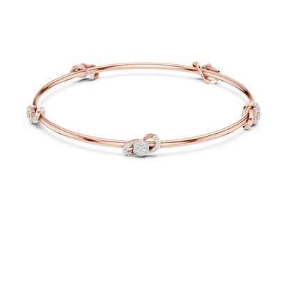Diamond Infinity Knot Floral Bracelet 0.5 CTW