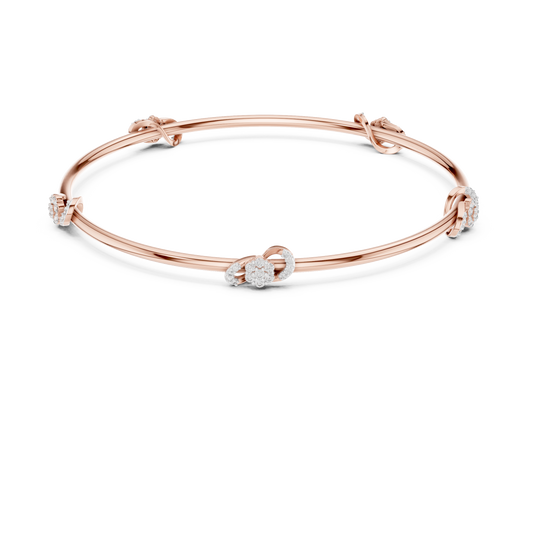 Diamond Infinity Knot Floral Bracelet 0.5 CTW