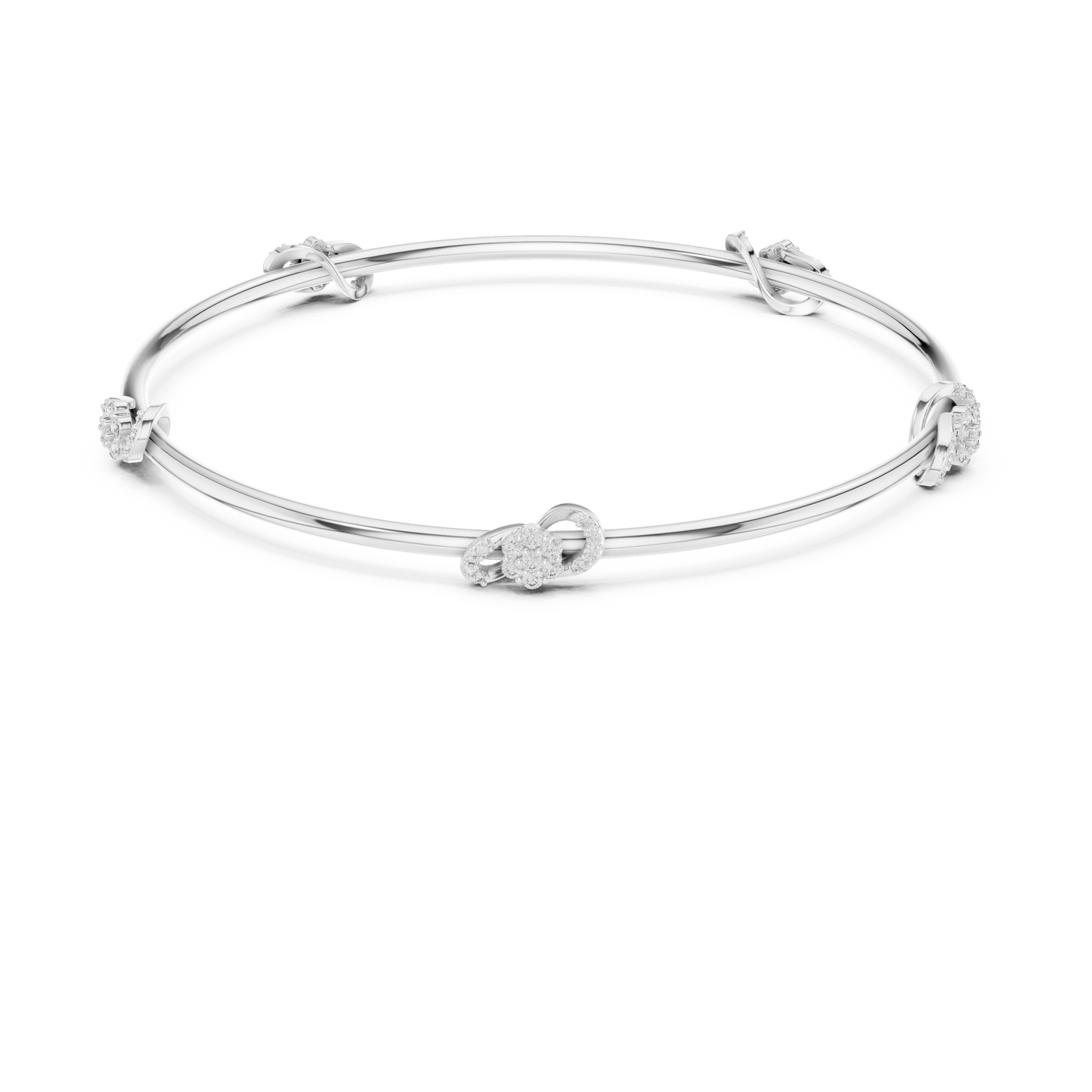 Diamond Infinity Knot Floral Bracelet 0.5 CTW