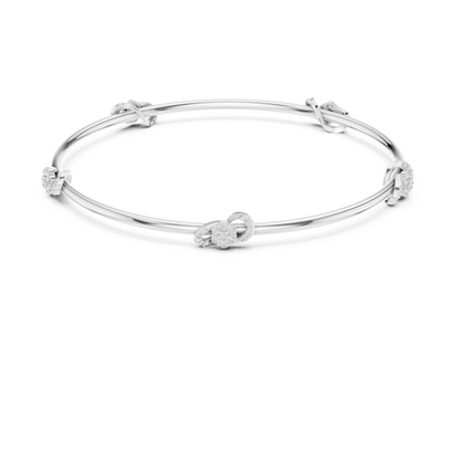 Diamond Infinity Knot Floral Bracelet 0.5 CTW