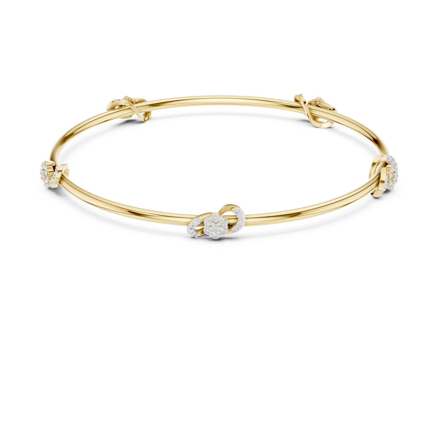 Diamond Infinity Knot Floral Bracelet 0.5 CTW