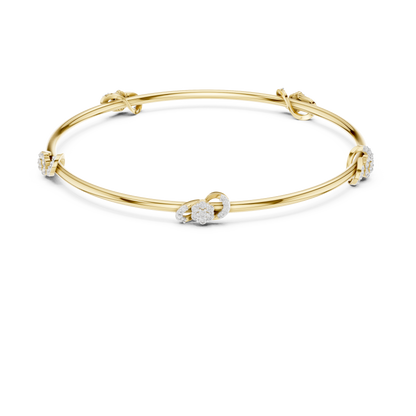 Diamond Infinity Knot Floral Bracelet 0.5 CTW