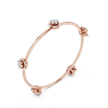 Elegant Diamond Flower Bracelet 1 CTW