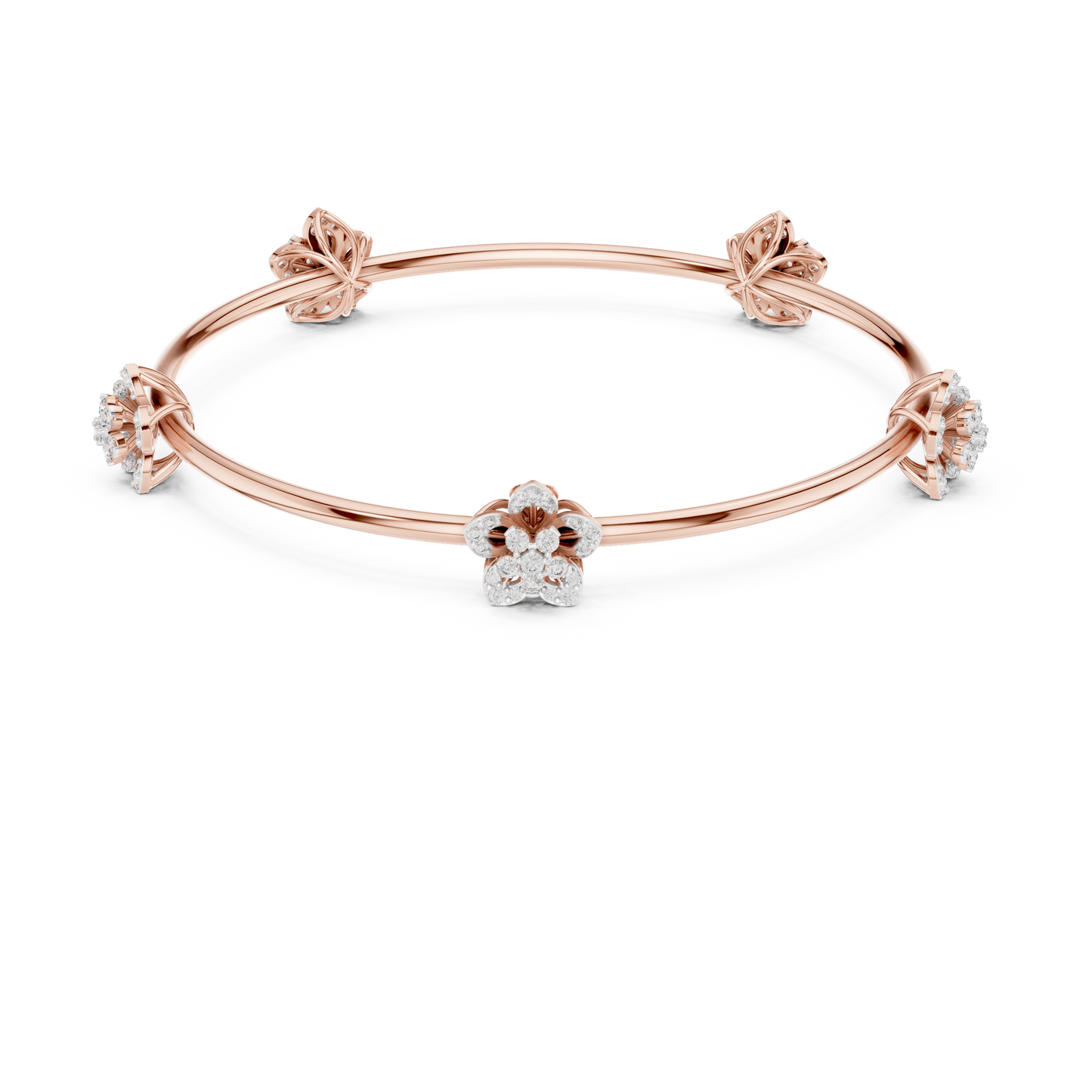 Elegant Diamond Flower Bracelet 1 CTW