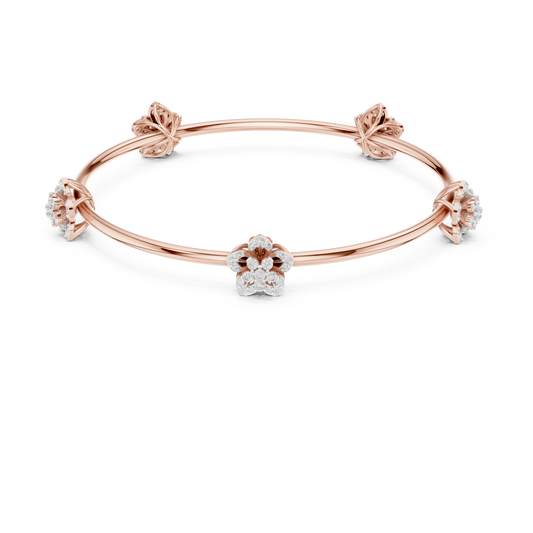 Elegant Diamond Flower Bracelet 1 CTW