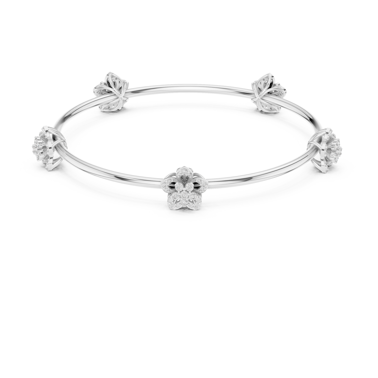 Elegant Diamond Flower Bracelet 1 CTW