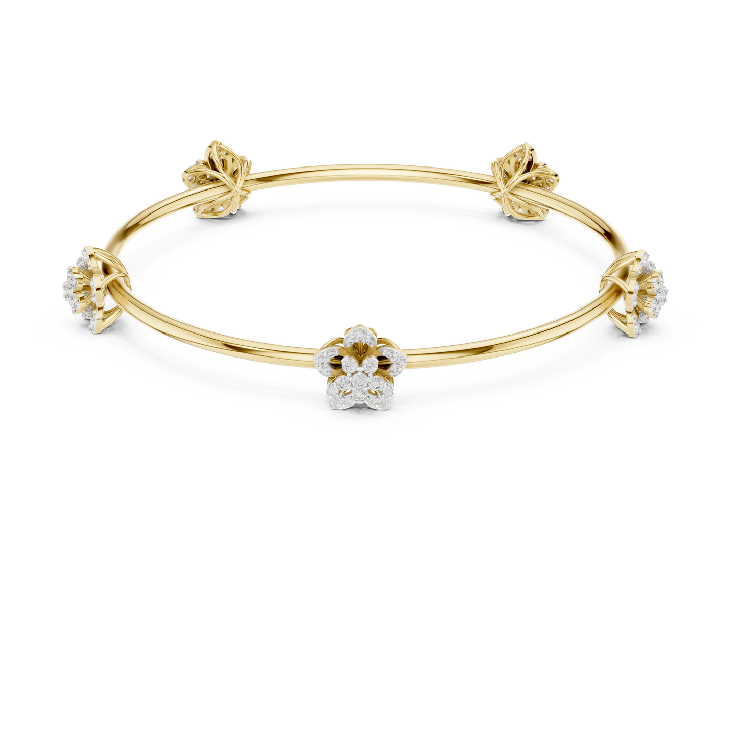 Elegant Diamond Flower Bracelet 1 CTW