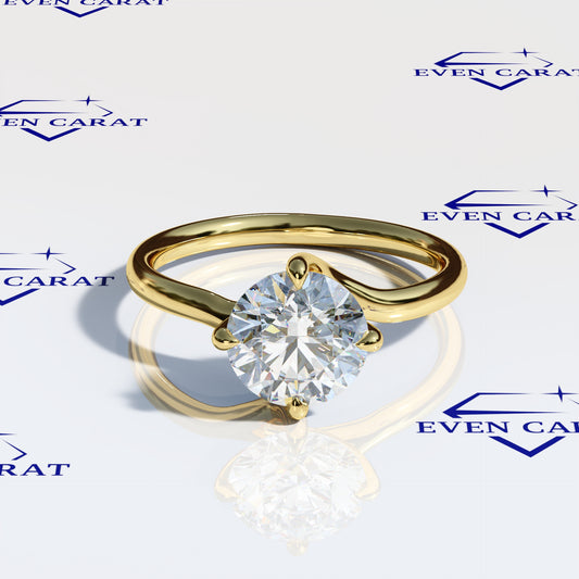 4 Prong Twisted Round Solitaire Ring 2 CTW