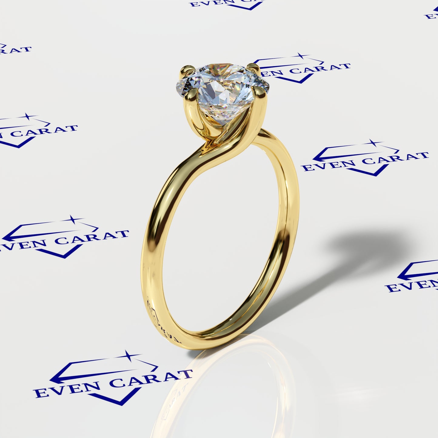 4 Prong Twisted Round Solitaire Ring 2 CTW