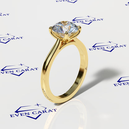 4 Prong Tulip Cathedral Round Solitaire Ring