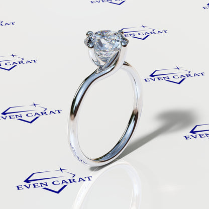 4 Prong Twisted Round Solitaire Ring 2 CTW