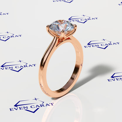 4 Prong Tulip Cathedral Round Solitaire Ring