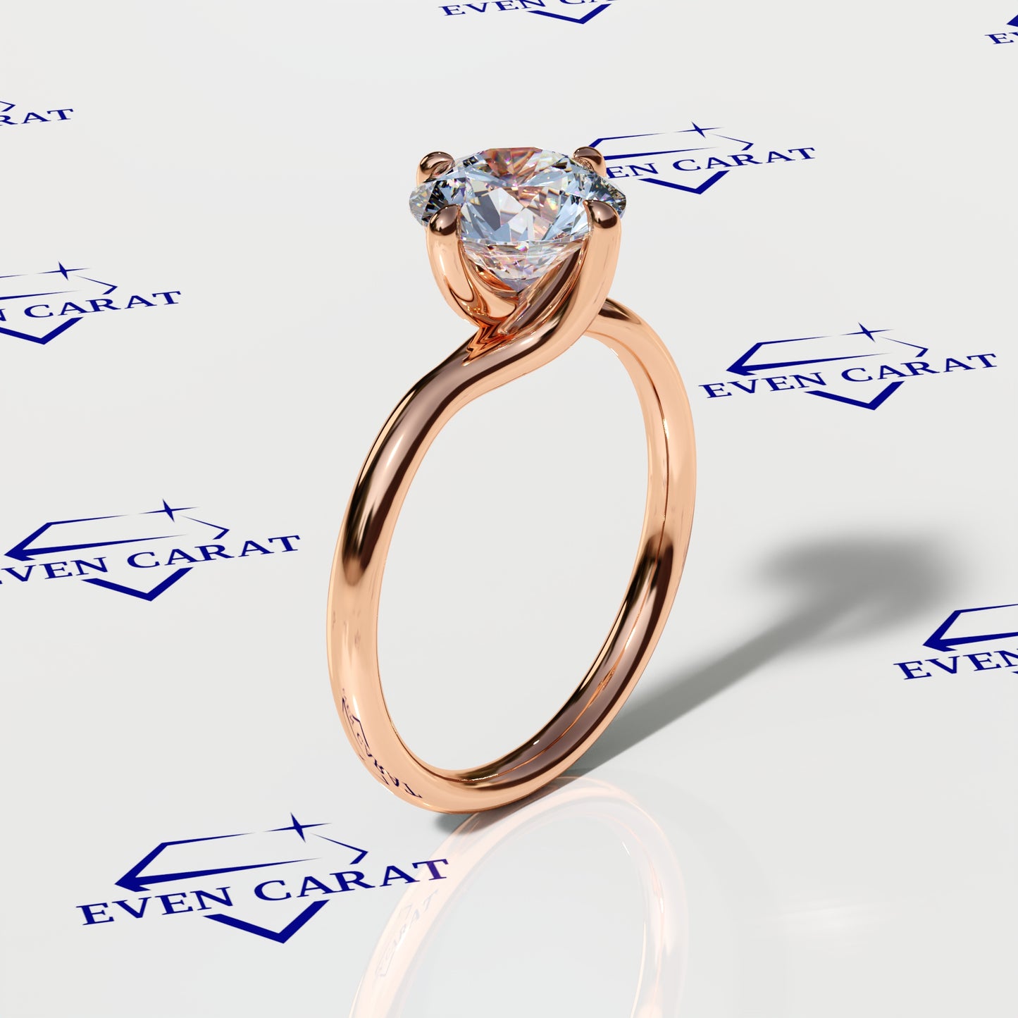 4 Prong Twisted Round Solitaire Ring 2 CTW