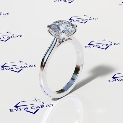 4 Prong Tulip Cathedral Round Solitaire Ring
