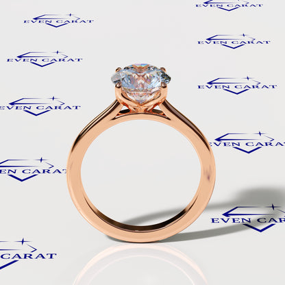 4 Prong Tulip Cathedral Round Solitaire Ring