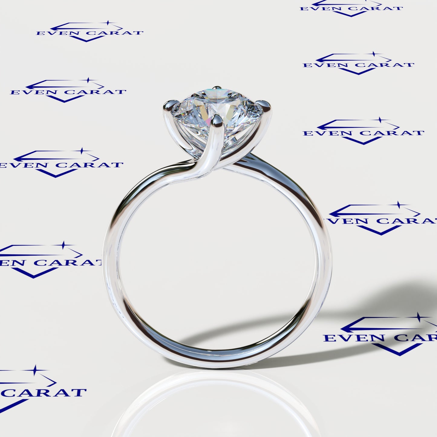 4 Prong Twisted Round Solitaire Ring 2 CTW