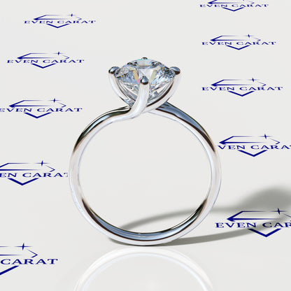 4 Prong Twisted Round Solitaire Ring 2 CTW