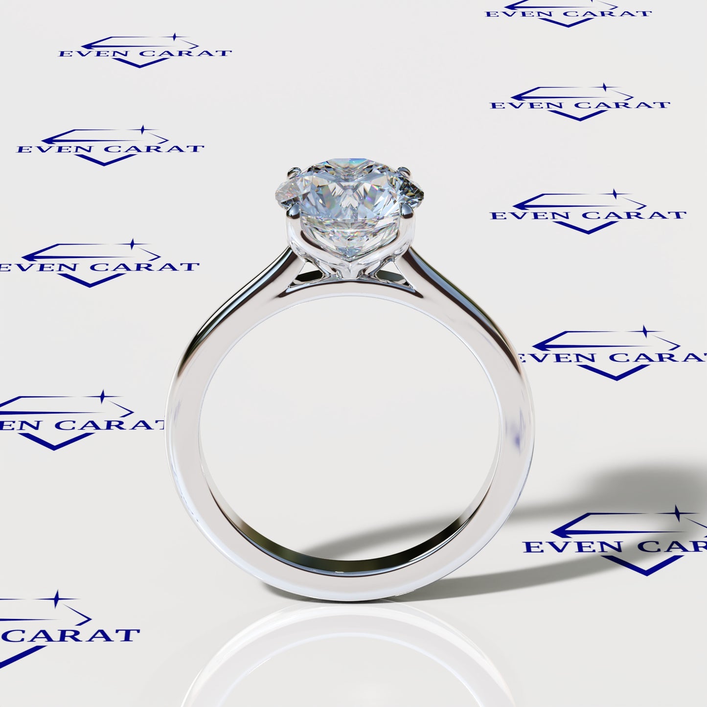4 Prong Tulip Cathedral Round Solitaire Ring