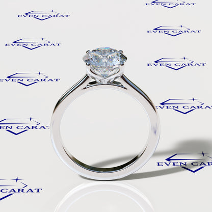 4 Prong Tulip Cathedral Round Solitaire Ring
