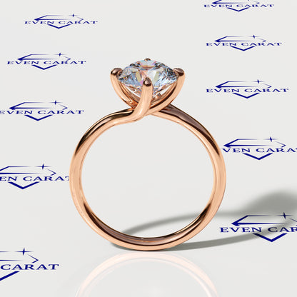 4 Prong Twisted Round Solitaire Ring 2 CTW