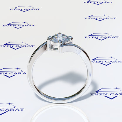 Bypass Swirl Round Solitaire Ring