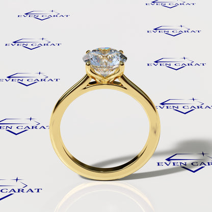 4 Prong Tulip Cathedral Round Solitaire Ring